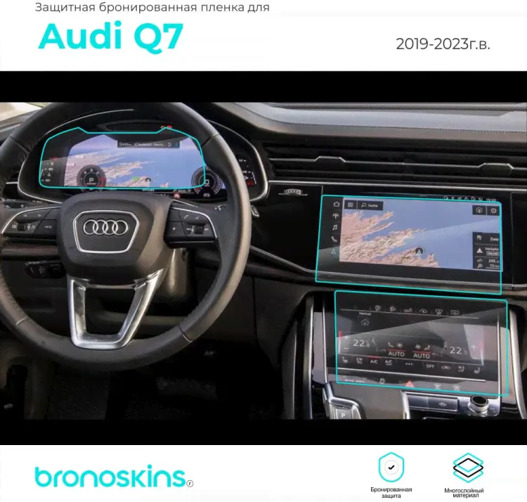 Защитная пленка мультимедиа Audi Q7 2019-2023-0