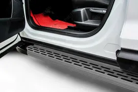 Пороги алюминиевые "Standart Grafit" 2100 графитовые Audi Q7 (2005-2015) , Slitkoff, арт. AL-AUQ7015