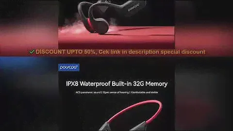 ✔️POLVCDG Bone Conduction Headset X7 IPX8 32GB Memory 5.3 Bluetooth Wire
