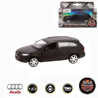 Машина мет. 1:43 Audi Q7, откр.двери,11см, черн. матовый-0