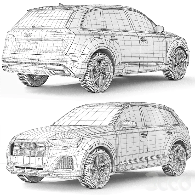 Audi Q7 S-Line 2020 - Транспорт - 3D модель-1