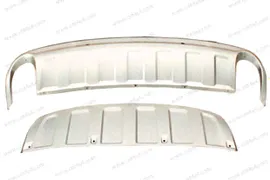 Защитные накладки на бампер стальные OEM-Tuning для Audi Q7 FL 2009-2015 || ауди ку7 → SKU: CNT01-Q7-003B/004B
