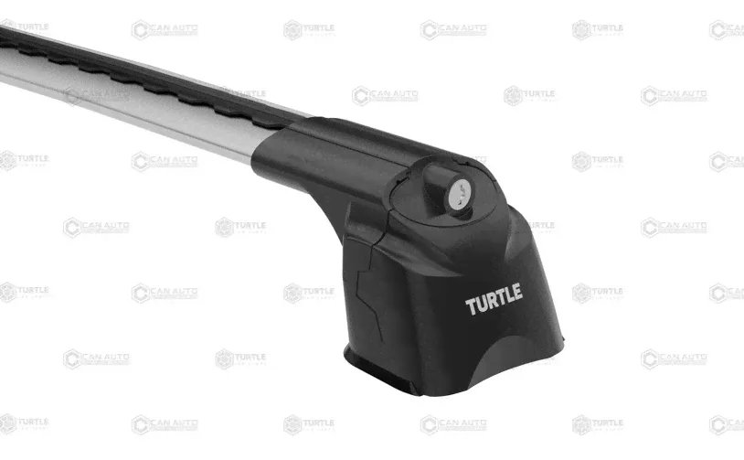 Багажник в штатные места в рейлингах Turtle Air 3 на Audi Q7 2015-2022 цвет серебристый